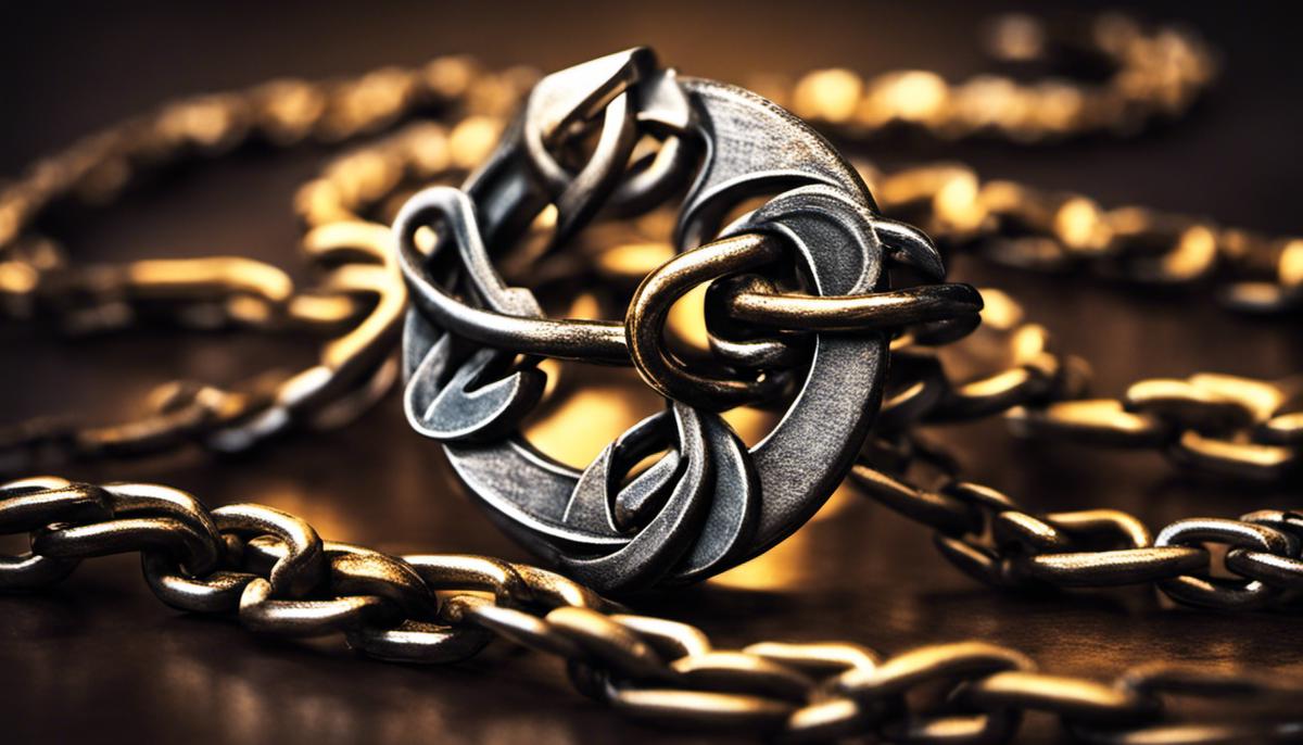 A broken chain symbolizing broken trust