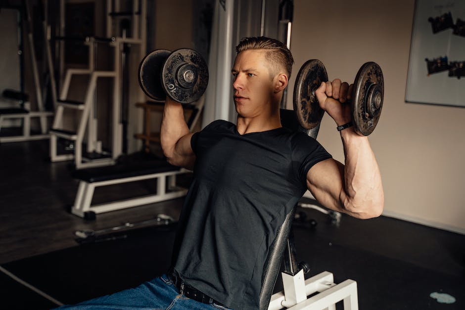 Image of someone performing dumbbell shoulder workout exercises