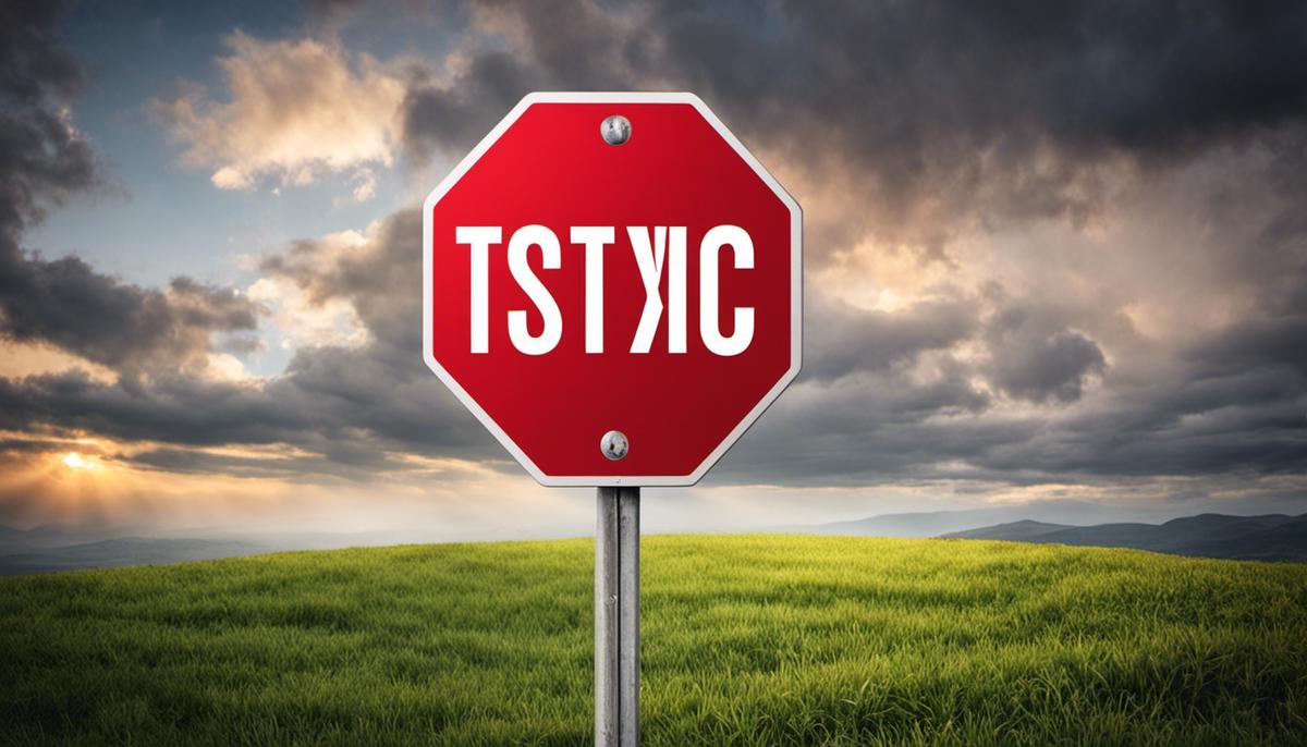 An image showing a red stop sign with the words 'Toxic Relationship Signs' written on it.