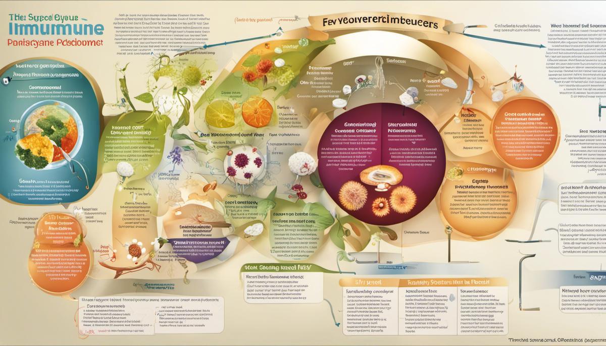 A diagram showing the different components of the immune system and how immune system disorders can affect them.